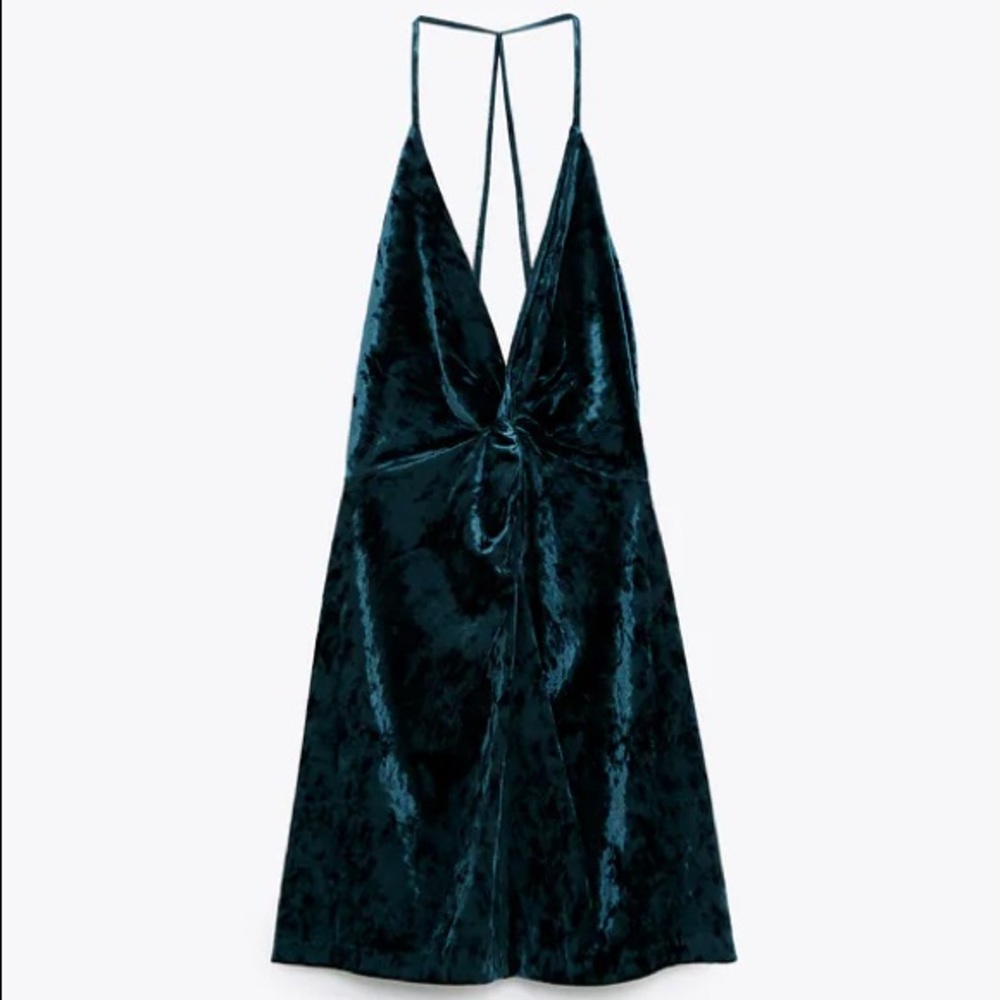 ZARA mini knot front velvet dress NWT!
